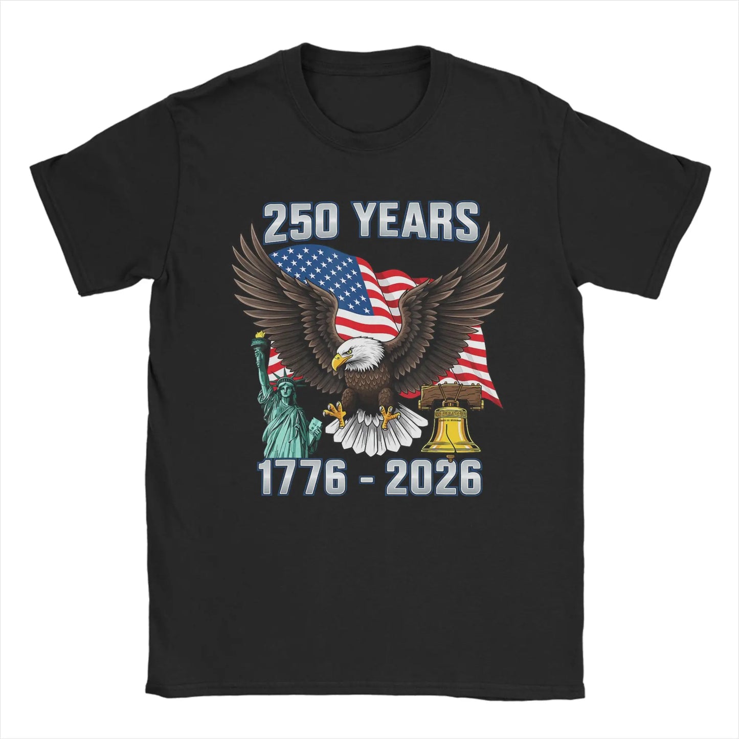 America 250th Anniversary T-Shirt | 1776–2026 USA Flag | Pure Cotton