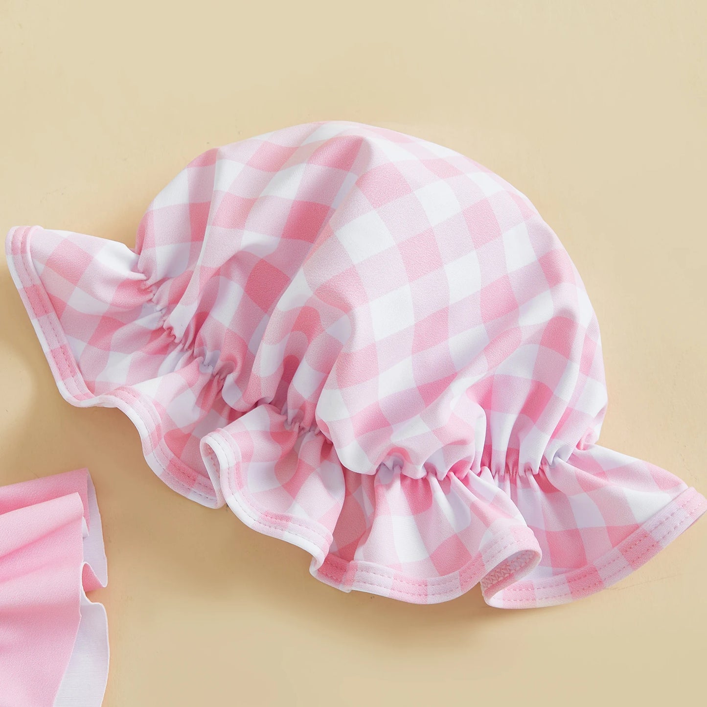 Children 3Pcs Beachwear Baby Girl Bikini Swimsuit Infant Casual Bathing Suit Newborn Swimwear Plaid Fly Sleeve Tank Tops Shorts