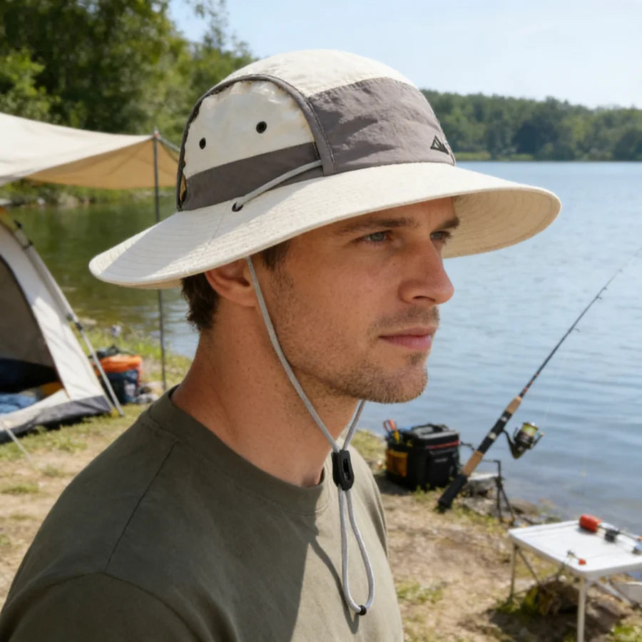 Foldable Wide-Brim Color-Block Sun Hat | UPF Protection | Unisex