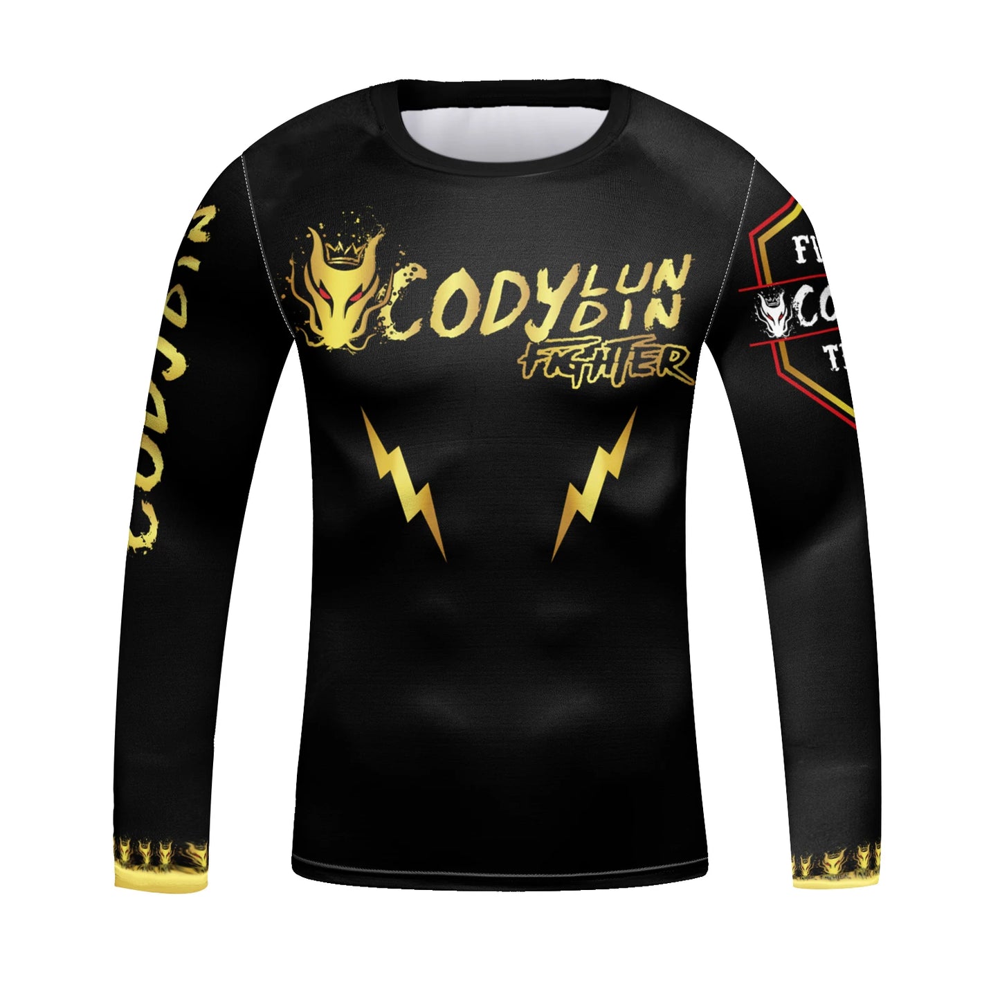 Children’s Brazilian Jiu-Jitsu Wrestling Fighting Long Sleeve Tee Shirt, 3D Transfer Printed Round Neck Compression Rash Guards