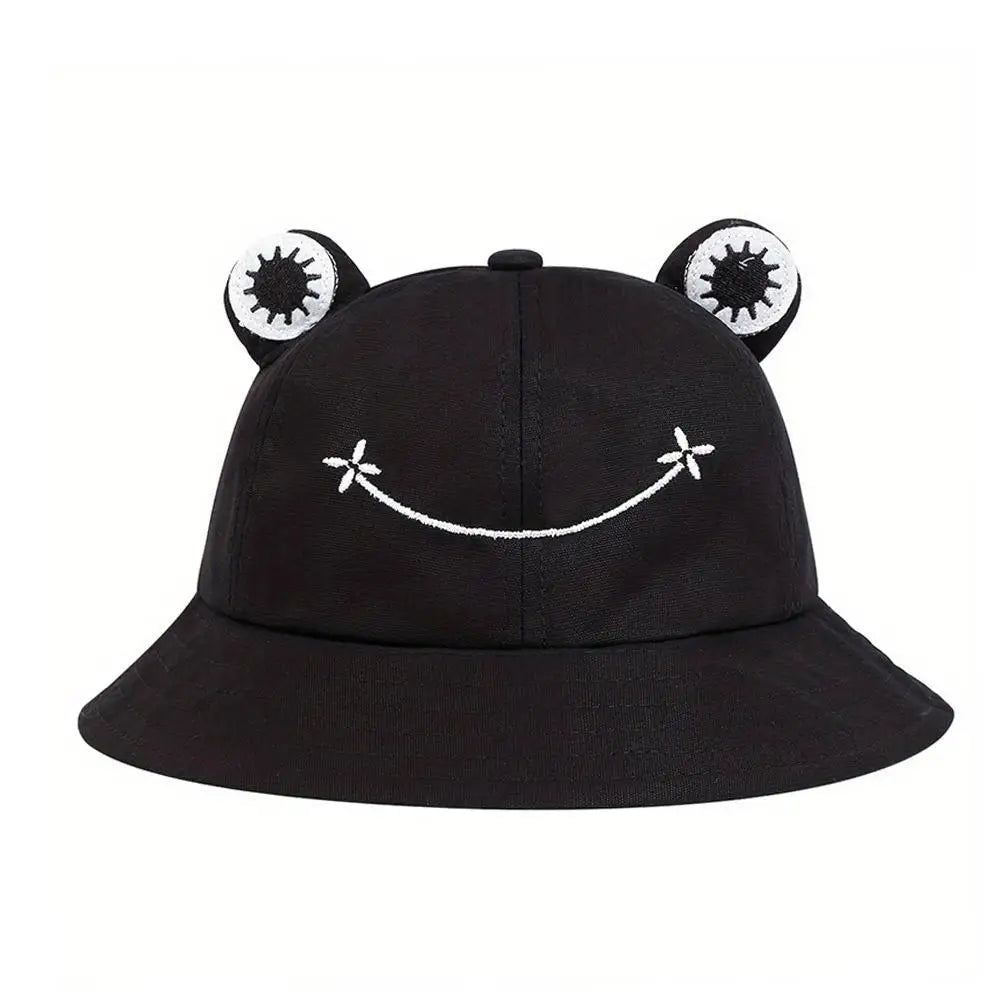 Cute Frog Bucket Hat | Cotton Panama Sun Hat | Unisex Outdoor & Fishing Cap