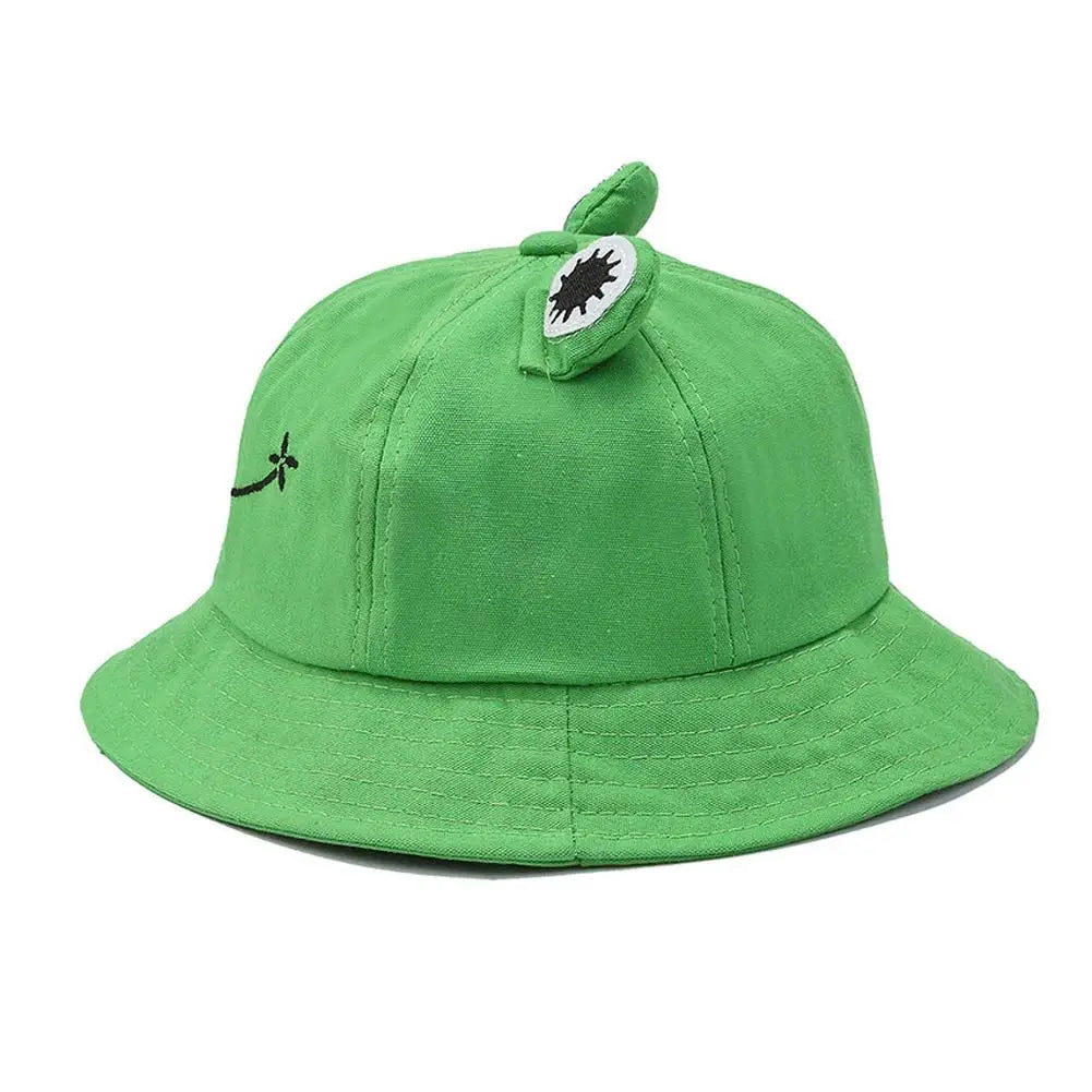 Cute Frog Bucket Hat | Cotton Panama Sun Hat | Unisex Outdoor & Fishing Cap