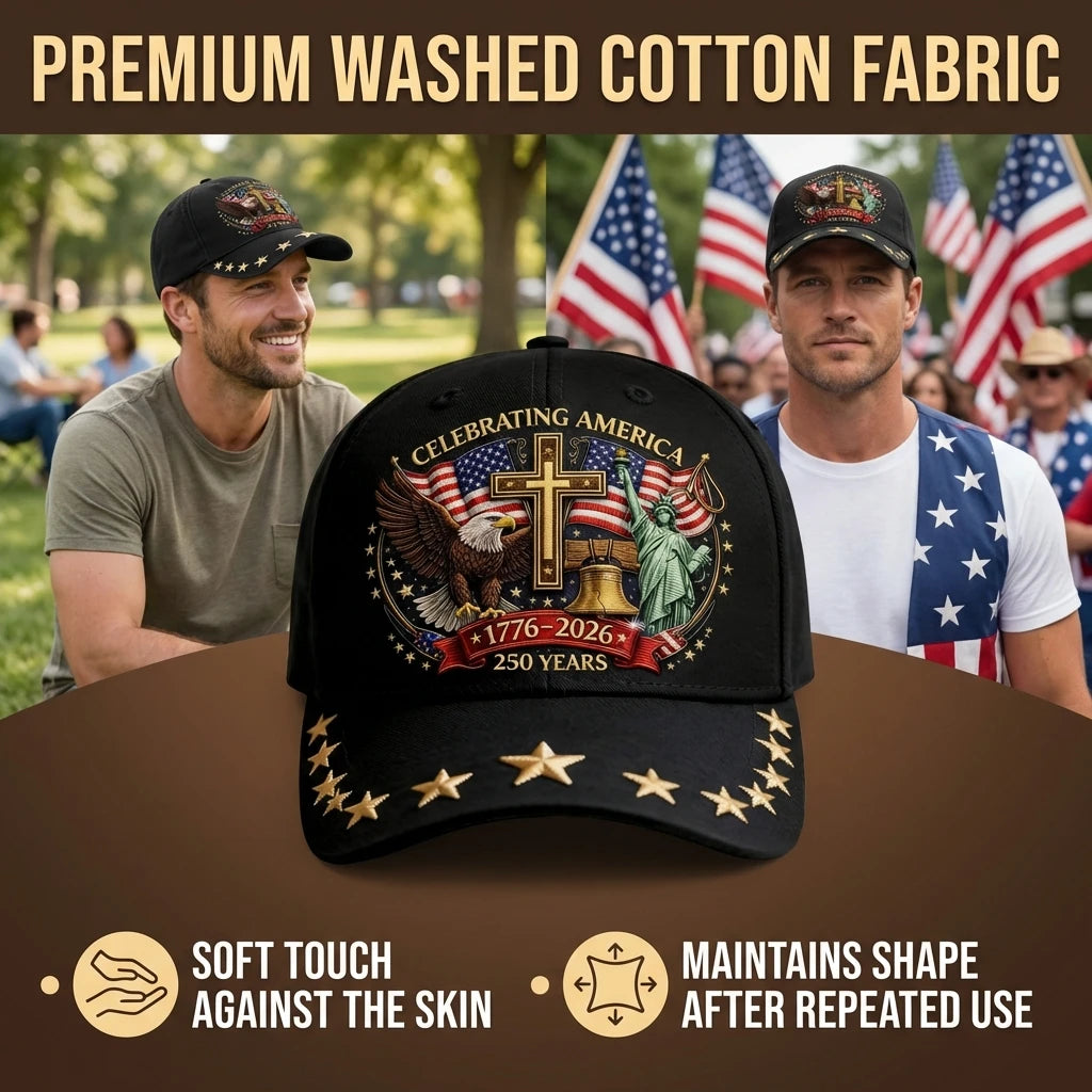 1776–2026 American Flag Eagle Baseball Cap | Unisex | Adjustable