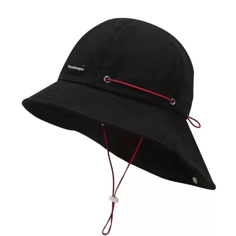 Neck-Protecting Drawstring Bucket Hat | Wide Brim UV Sun Hat | Unisex
