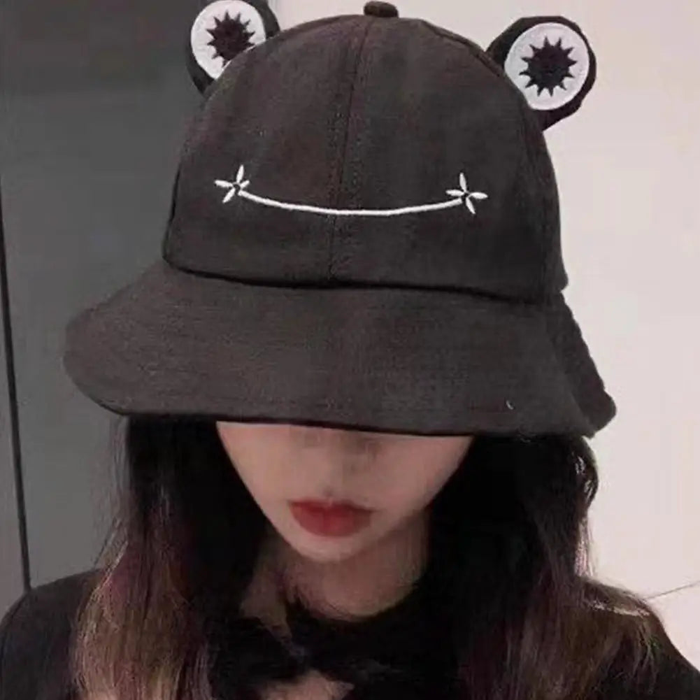 Cute Frog Bucket Hat | Cotton Panama Sun Hat | Unisex Outdoor & Fishing Cap
