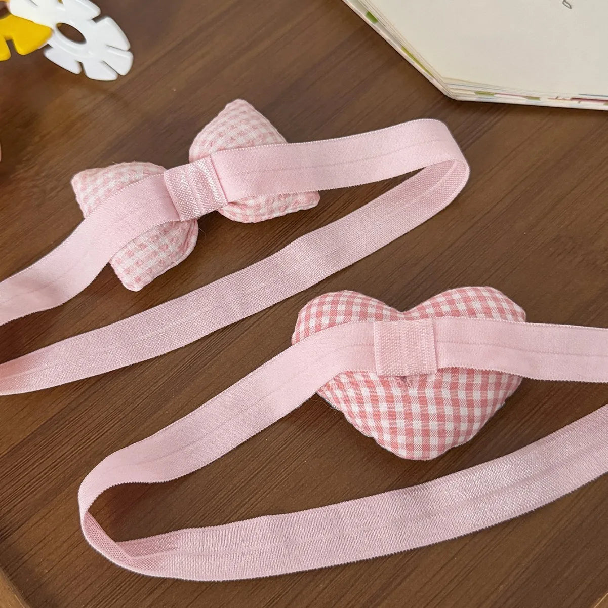 Pink Bow Headband for Baby Girls Hairbow  Bowknot Headwrap Kids Nylon Knot Turban Headbands Princess Plaid Bows Turban Hairband
