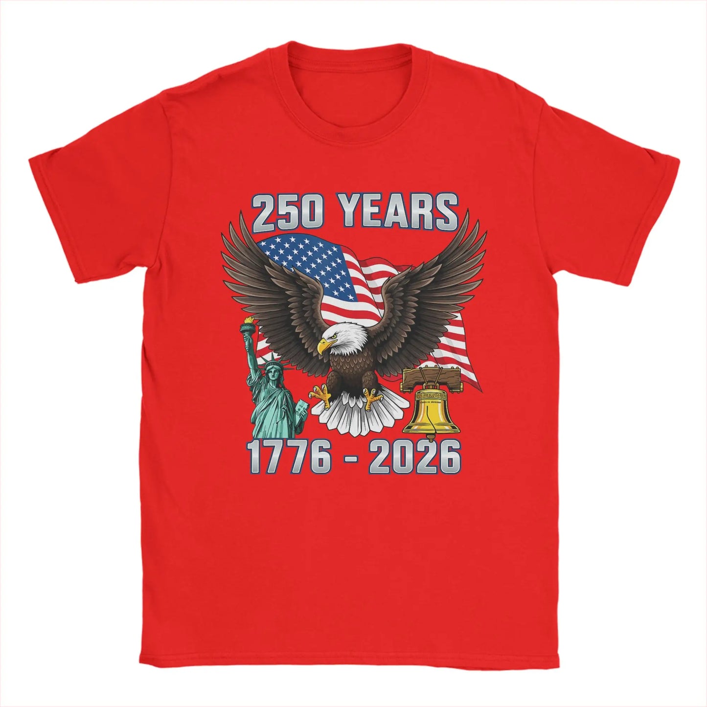 America 250th Anniversary T-Shirt | 1776–2026 USA Flag | Pure Cotton