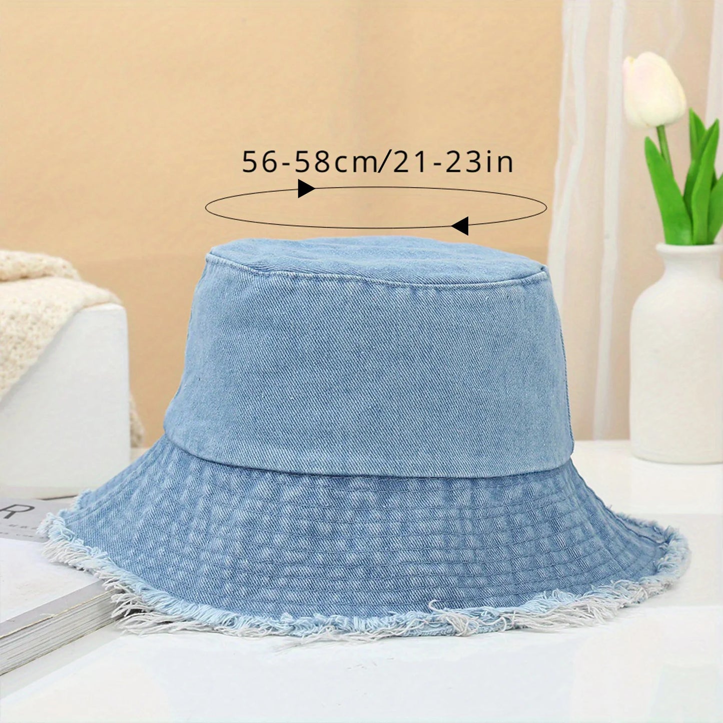 Summer Denim Fisherman Hat for Women | Trendy Breathable Bucket Hat | Beach & Vacation