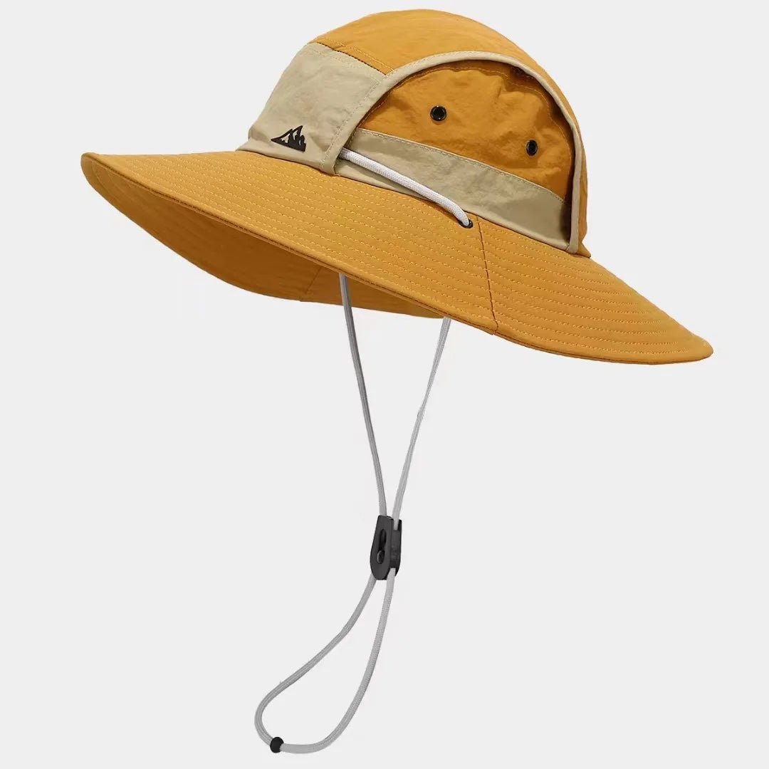Foldable Wide-Brim Color-Block Sun Hat | UPF Protection | Unisex