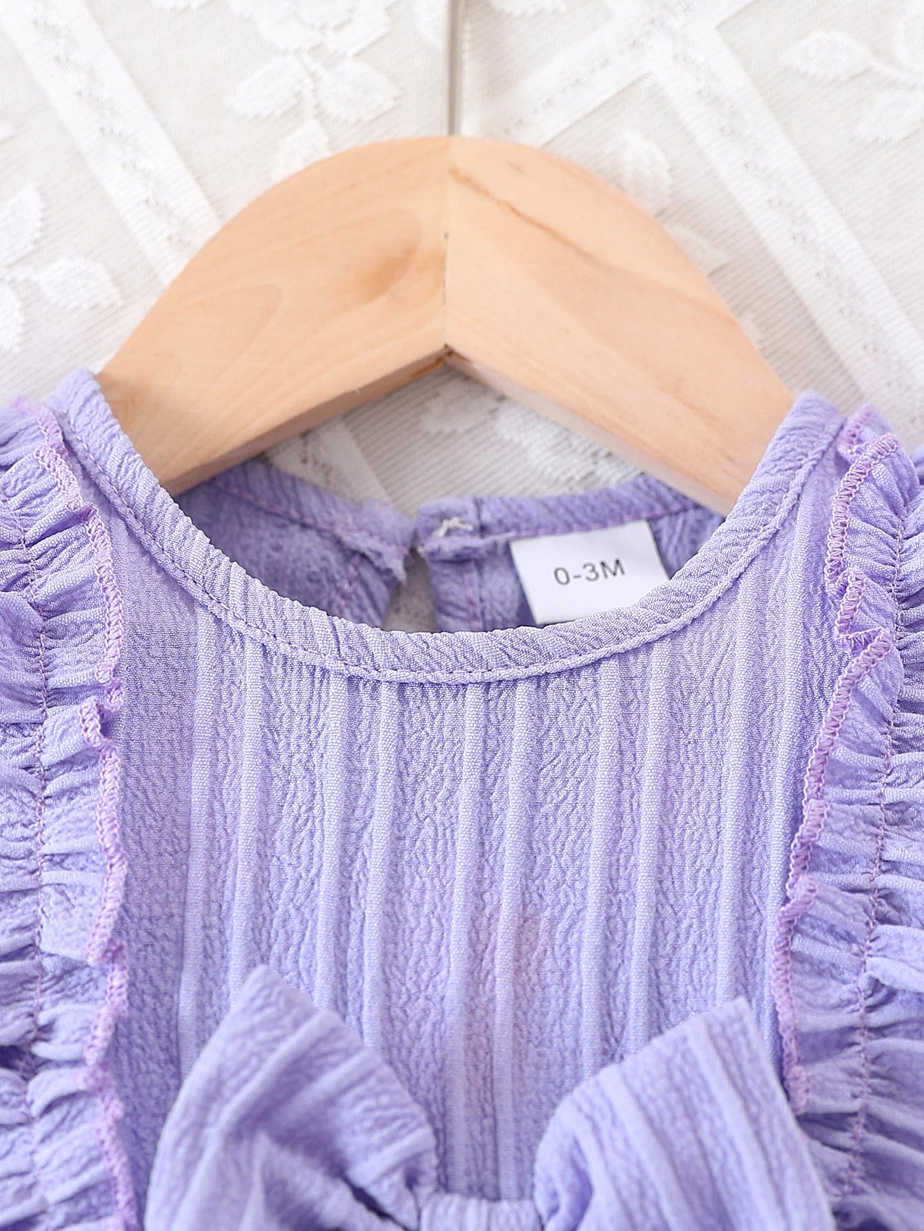 2pcs Baby Girls Purple Bow Jacquard Princess Dress with Hair Clip, Sweet Style, for Photoshoot/Daily/Outdoor, 0-18M, Breathable