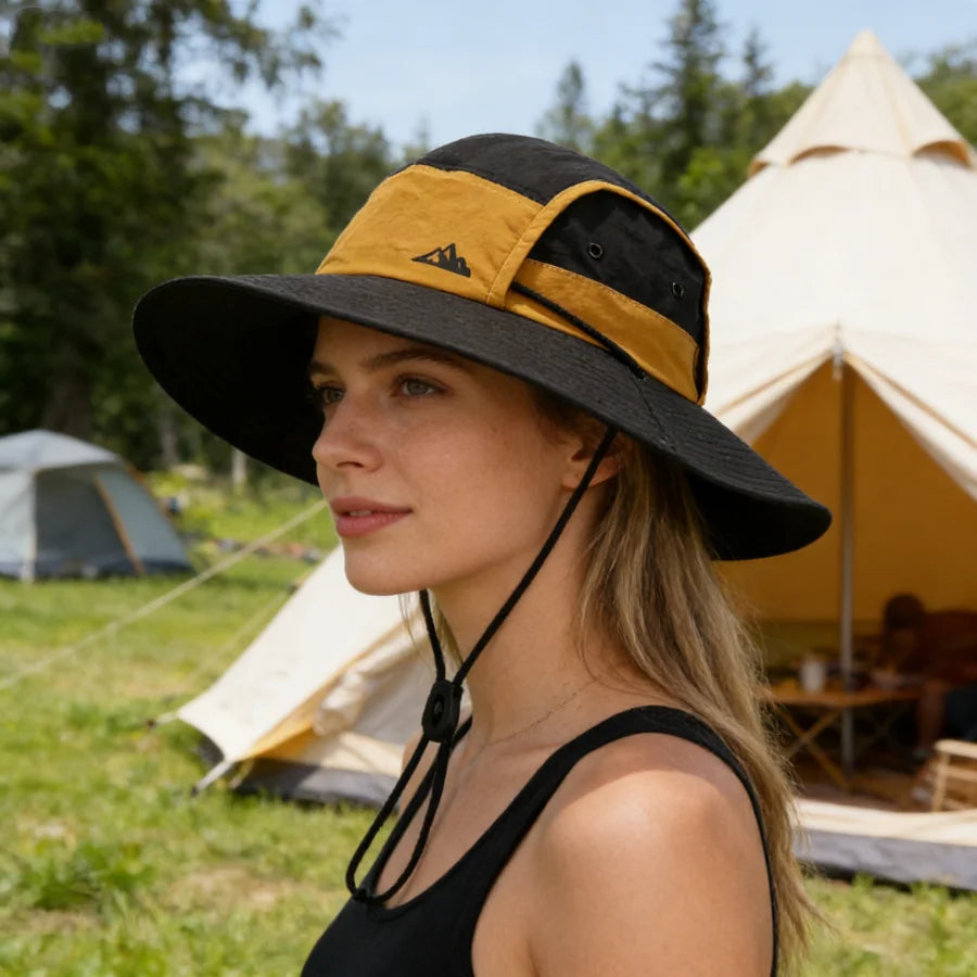 Foldable Wide-Brim Color-Block Sun Hat | UPF Protection | Unisex