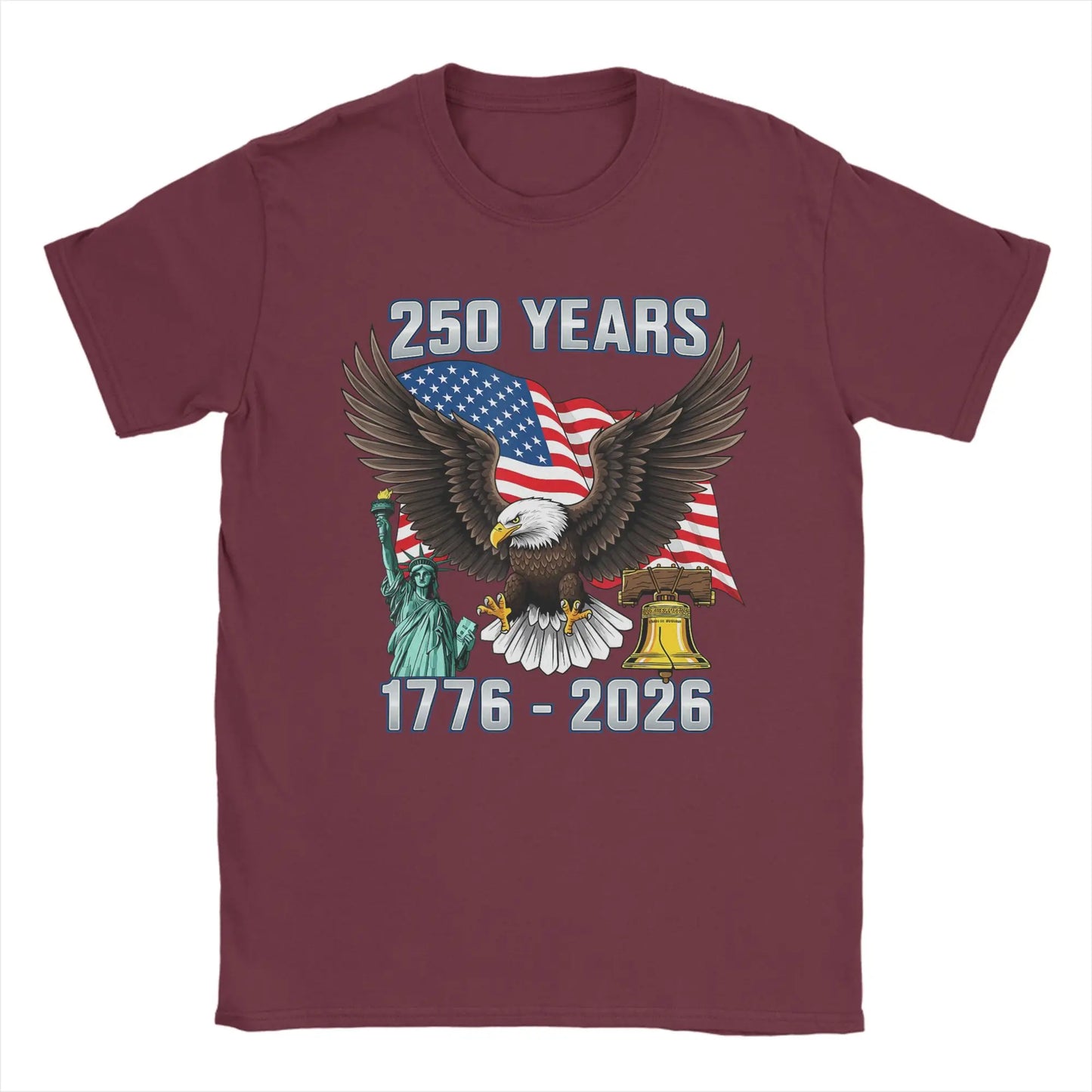 America 250th Anniversary T-Shirt | 1776–2026 USA Flag | Pure Cotton