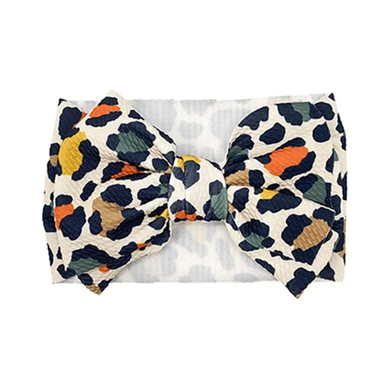 Lovely Flowers Pattern Bowknot Infant Headband Fashion Cartoon Print Bows Baby Hairband Hair Accessories Birthday Gifts