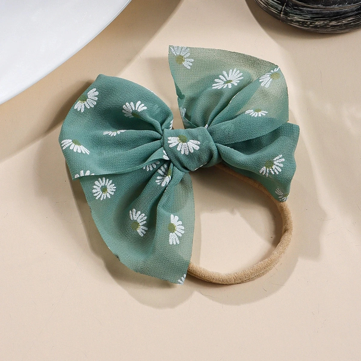 Baby Bows Headband Infant Daisy Flower Nylon Turban Newborn Hair Accessories Girl Soft Mesh Elastic Hairbands Kids Headwear