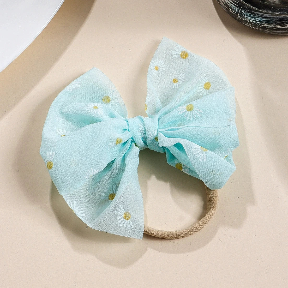 Baby Bows Headband Infant Daisy Flower Nylon Turban Newborn Hair Accessories Girl Soft Mesh Elastic Hairbands Kids Headwear