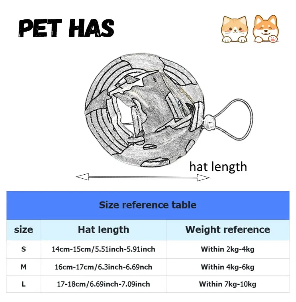 Pet Bucket Hat | Sun Hat for Small & Medium Dogs and Cats | Cute Pet Accessory