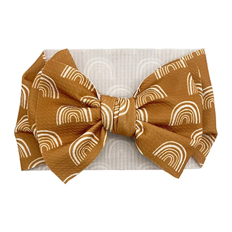 Lovely Flowers Pattern Bowknot Infant Headband Fashion Cartoon Print Bows Baby Hairband Hair Accessories Birthday Gifts
