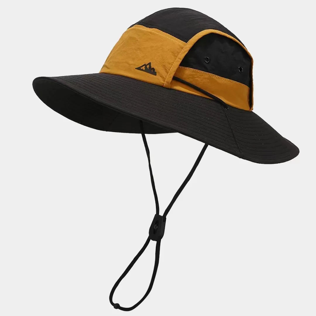 Foldable Wide-Brim Color-Block Sun Hat | UPF Protection | Unisex