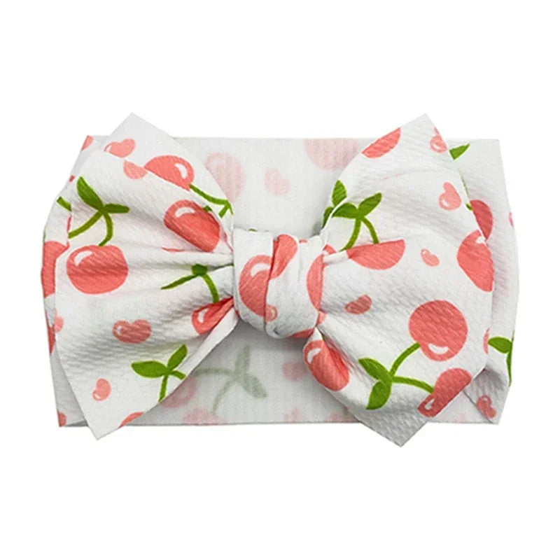 Lovely Flowers Pattern Bowknot Infant Headband Fashion Cartoon Print Bows Baby Hairband Hair Accessories Birthday Gifts
