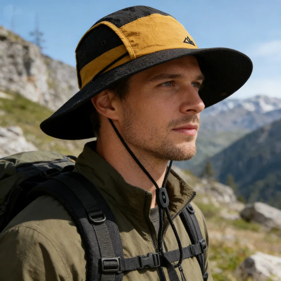 Foldable Wide-Brim Color-Block Sun Hat | UPF Protection | Unisex