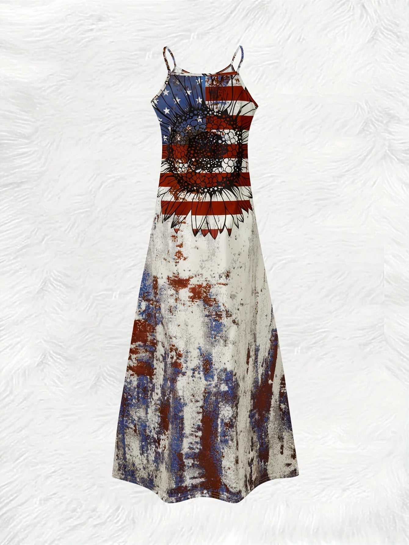 American Flag Ink-Splash Halter Maxi Dress | Women's | S–XXL