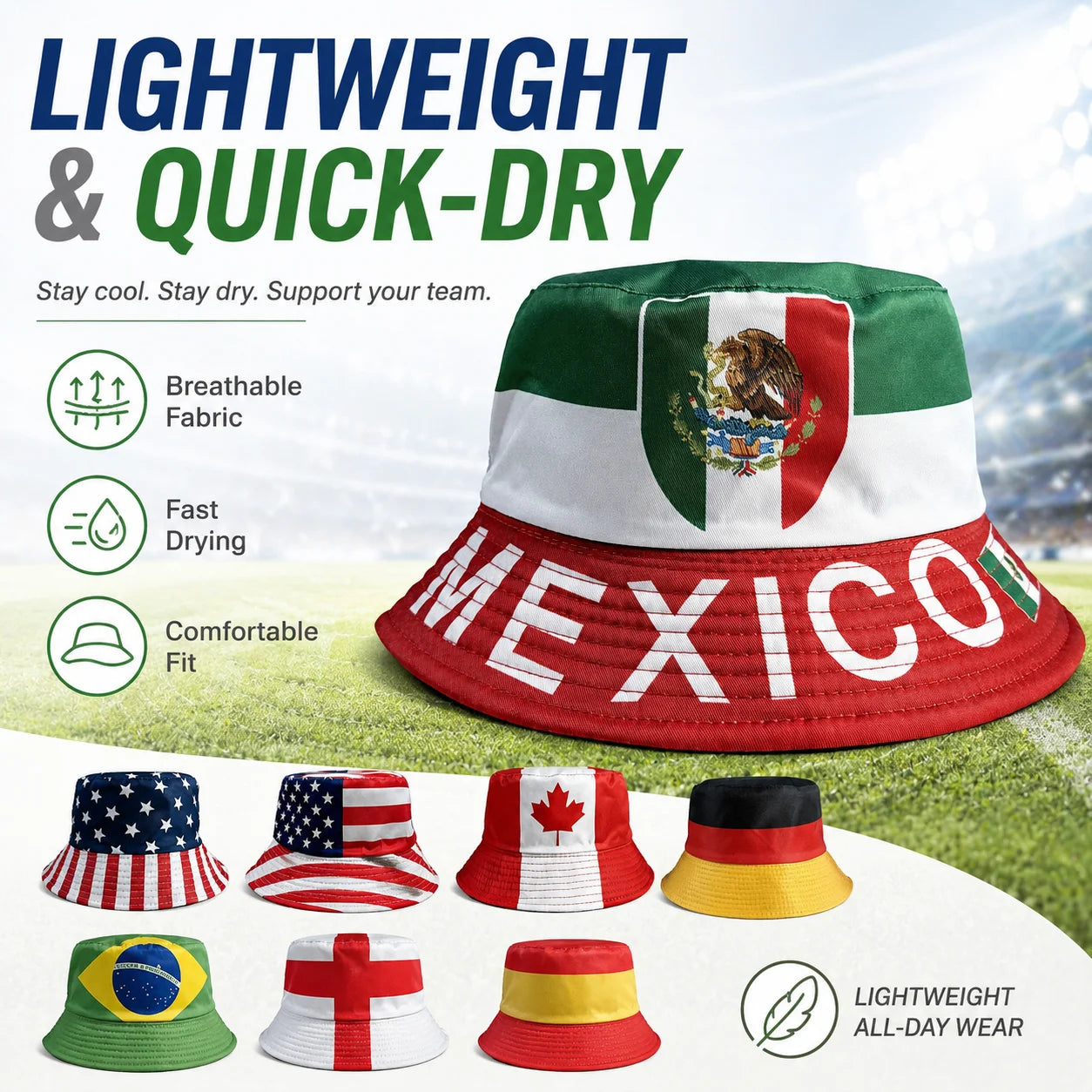 World Cup Reversible National Flag Print Bucket Hat | UV Protection Outdoor Sun Hat | Unisex