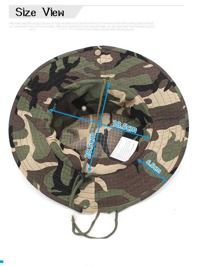 Camouflage Tactical Boonie Hat | UPF UV Protection Wide Brim | Hunting, Hiking & Safari