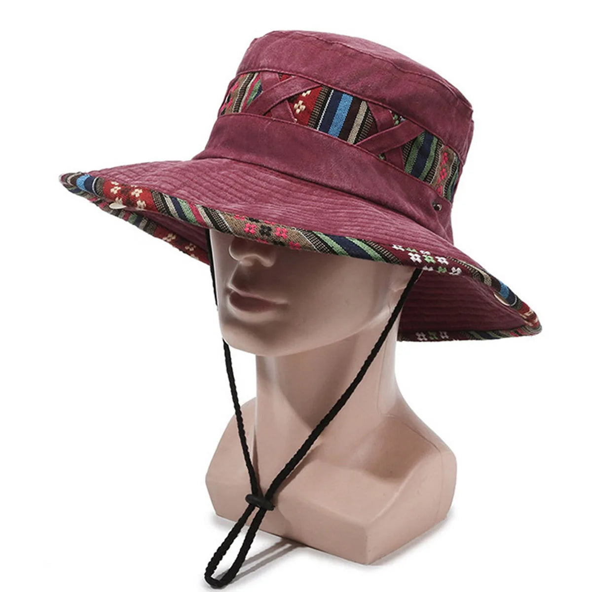 Bohemian Denim Washed Fisherman Hat | Retro Bucket Hat | Unisex Outdoor