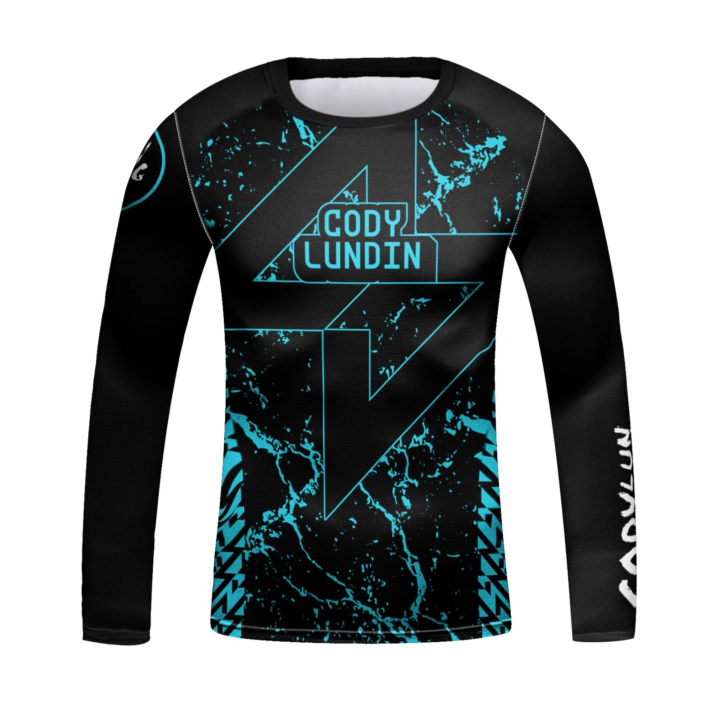 Children’s Brazilian Jiu-Jitsu Wrestling Fighting Long Sleeve Tee Shirt, 3D Transfer Printed Round Neck Compression Rash Guards