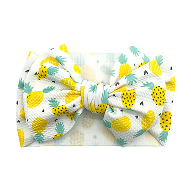 Lovely Flowers Pattern Bowknot Infant Headband Fashion Cartoon Print Bows Baby Hairband Hair Accessories Birthday Gifts
