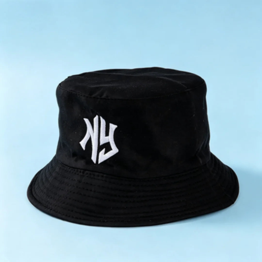 NY Embroidered Bucket Hat | Classic Black & White Streetwear Fisherman Cap | Unisex