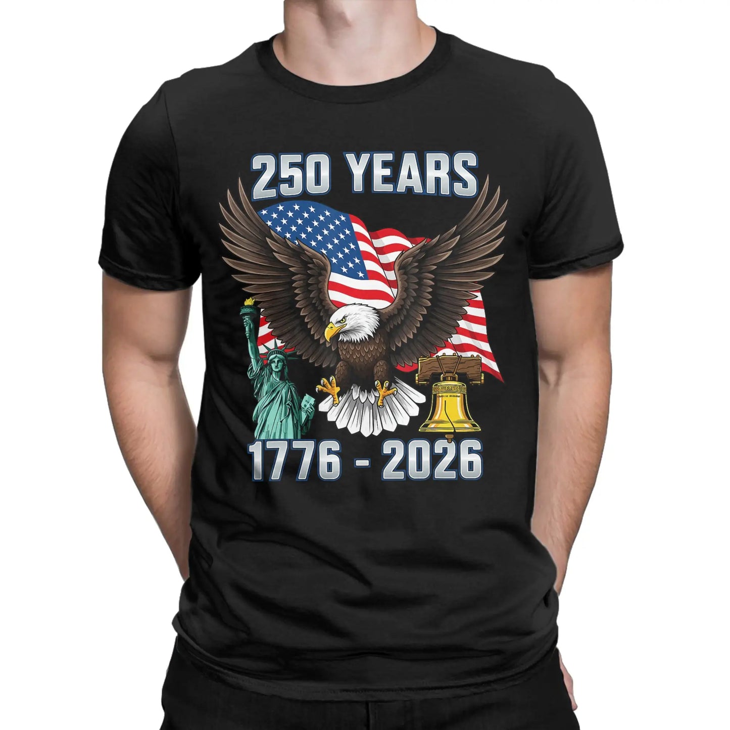 America 250th Anniversary T-Shirt | 1776–2026 USA Flag | Pure Cotton