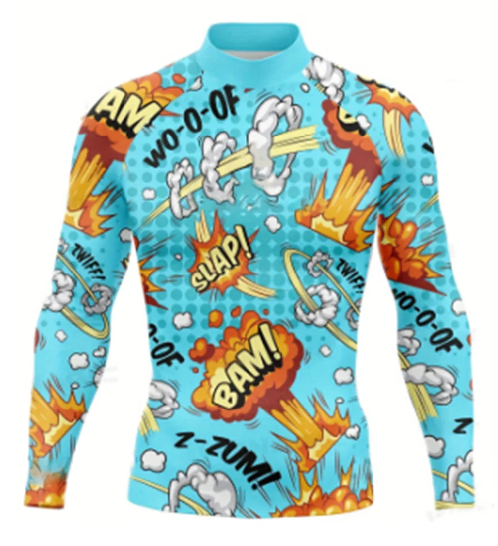 Men's Rash Guard Long Sleeve Surfing Shirts Sunscreen Surf Sweatshirt UV Protection Swimwear Quick Dry