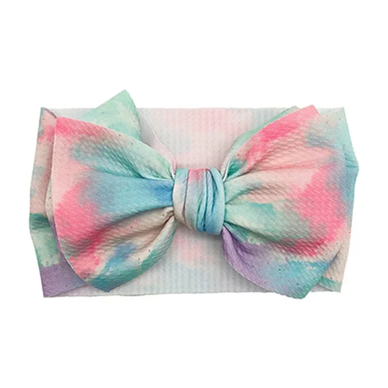 Lovely Flowers Pattern Bowknot Infant Headband Fashion Cartoon Print Bows Baby Hairband Hair Accessories Birthday Gifts