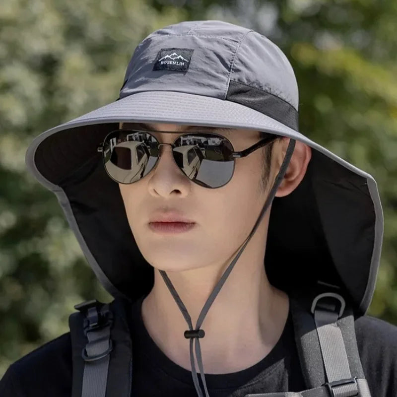 Wide Brim Neck Protection Quick-Dry Hiking Hat | Outdoor Sun Hat | Unisex