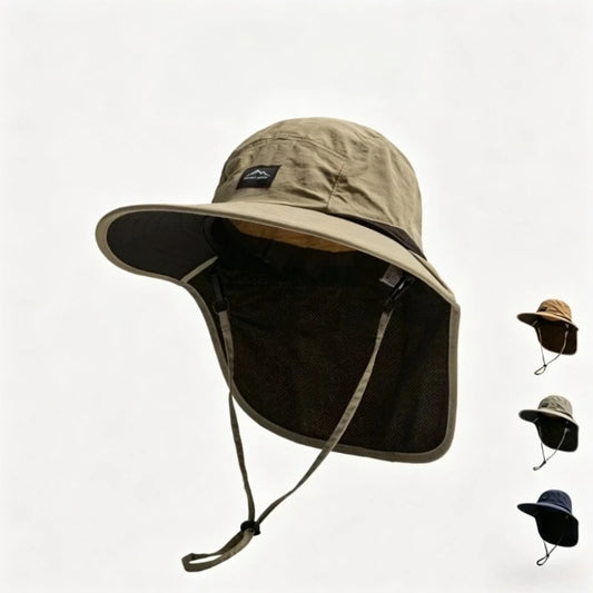 Wide Brim Neck Protection Quick-Dry Hiking Hat | Outdoor Sun Hat | Unisex