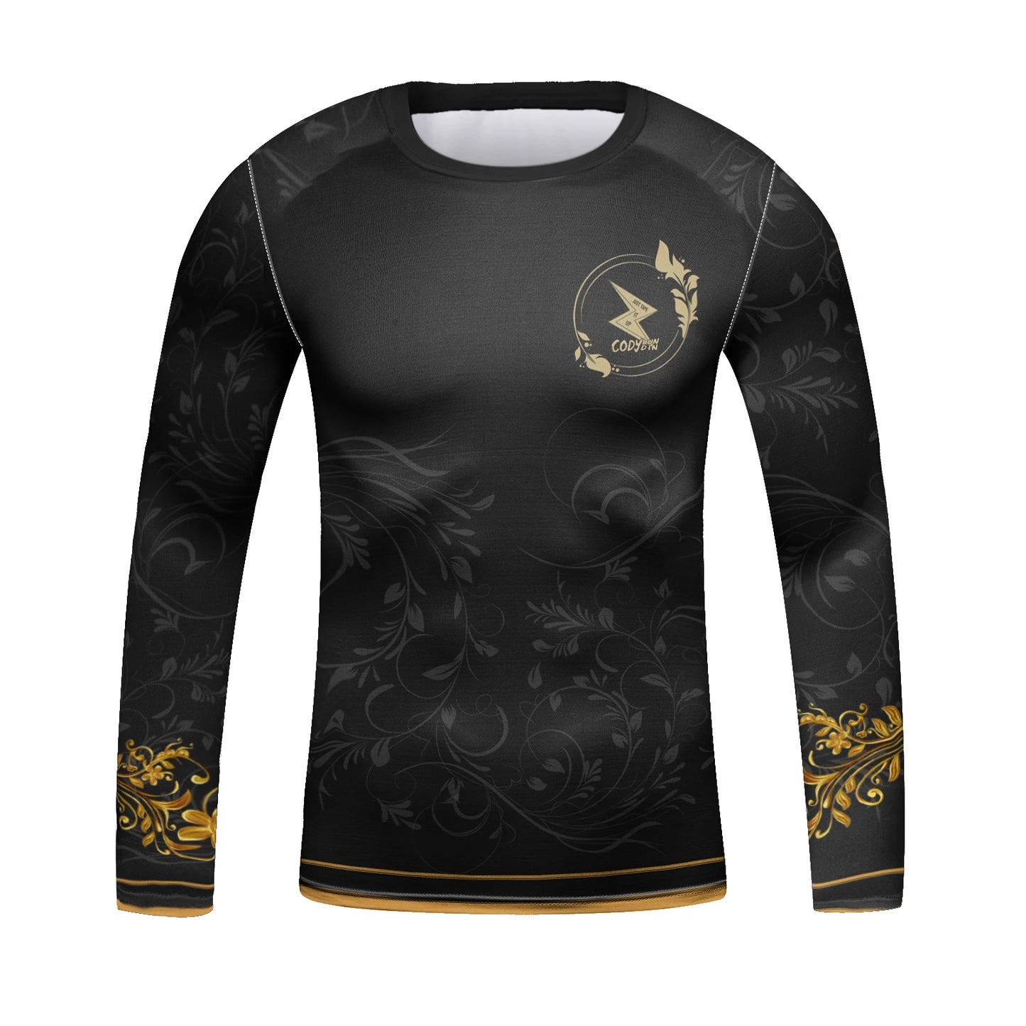 Children’s Brazilian Jiu-Jitsu Wrestling Fighting Long Sleeve Tee Shirt, 3D Transfer Printed Round Neck Compression Rash Guards