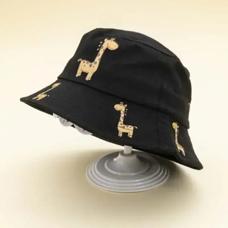 Child Bucket hat Cartoon Giraffe Baby Bucket Cap Outdoor Beach Children Sun Hat Kids Panama Cap Baby Boys Girls Cap