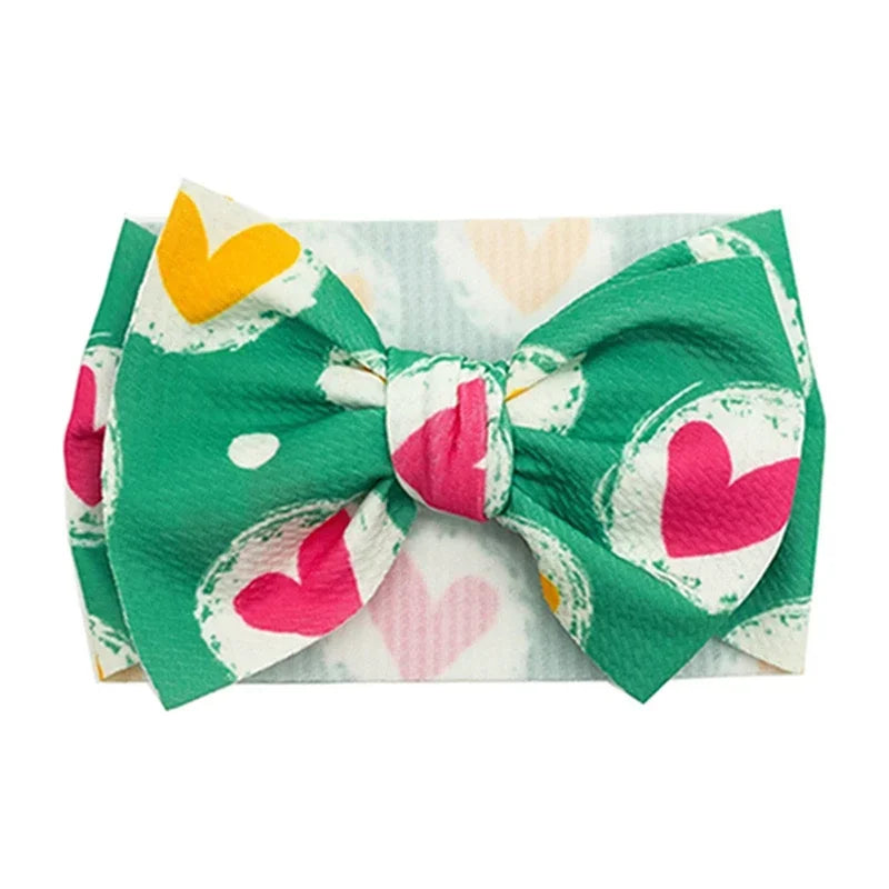 Lovely Flowers Pattern Bowknot Infant Headband Fashion Cartoon Print Bows Baby Hairband Hair Accessories Birthday Gifts