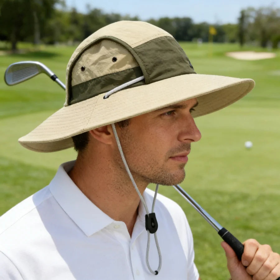 Foldable Wide-Brim Color-Block Sun Hat | UPF Protection | Unisex