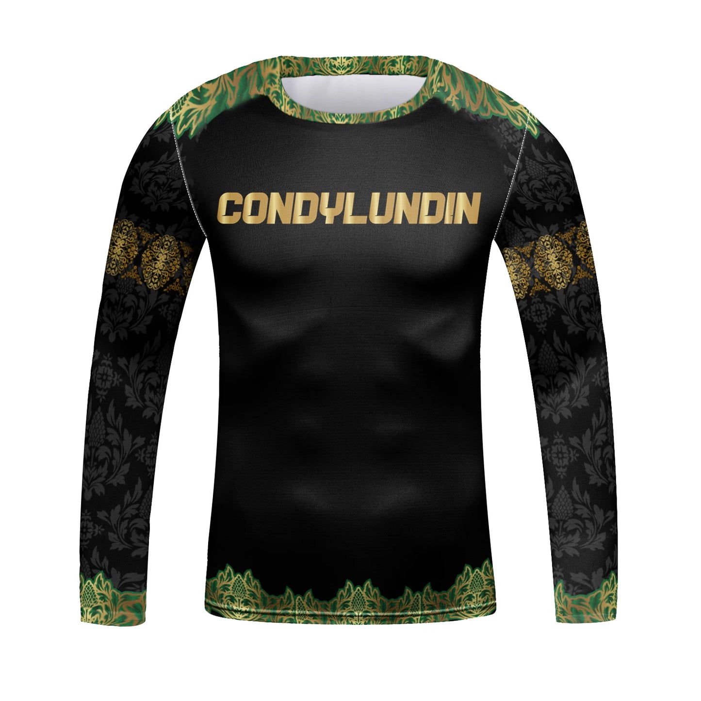 Children’s Brazilian Jiu-Jitsu Wrestling Fighting Long Sleeve Tee Shirt, 3D Transfer Printed Round Neck Compression Rash Guards