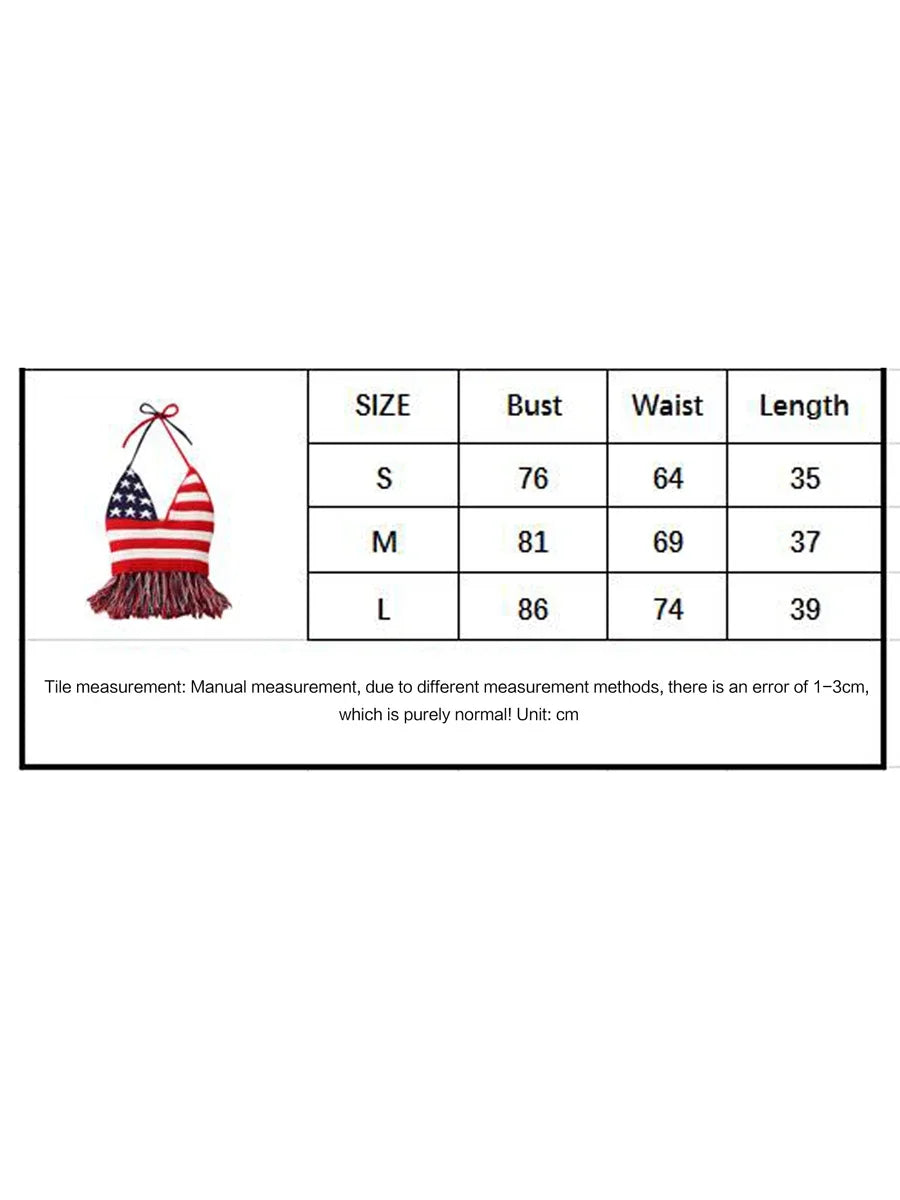 Women's Stars & Stripes Knit Halter Camisole | 4th of July | S–XXL