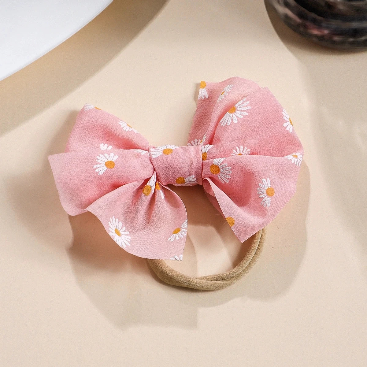 Baby Bows Headband Infant Daisy Flower Nylon Turban Newborn Hair Accessories Girl Soft Mesh Elastic Hairbands Kids Headwear