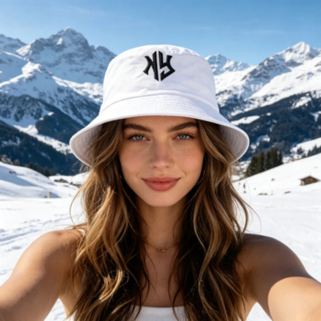 NY Embroidered Bucket Hat | Classic Black & White Streetwear Fisherman Cap | Unisex