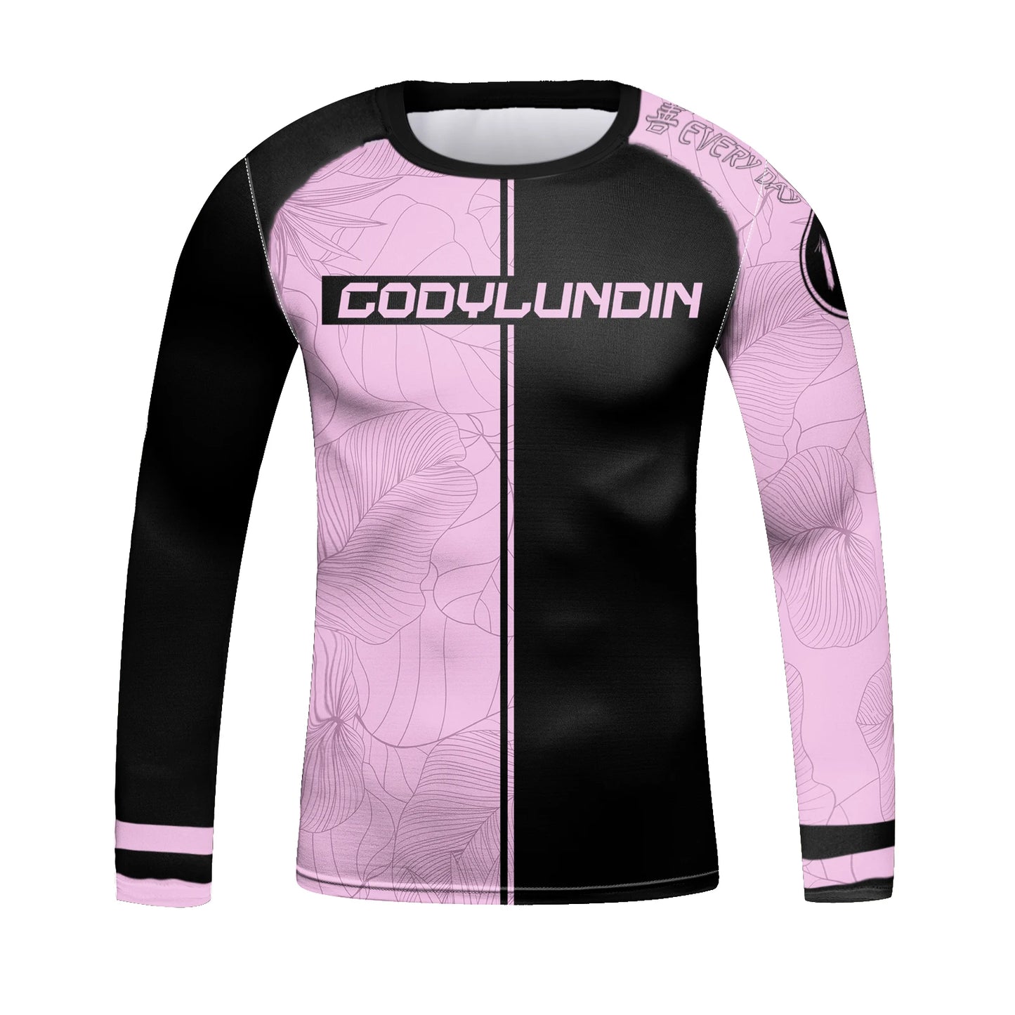 Children’s Brazilian Jiu-Jitsu Wrestling Fighting Long Sleeve Tee Shirt, 3D Transfer Printed Round Neck Compression Rash Guards
