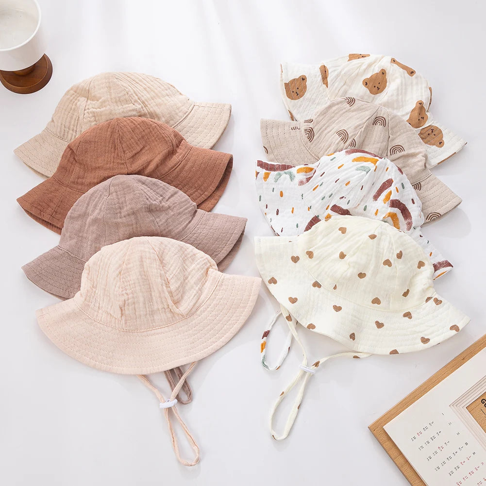 Baby Cotton Bucket Hat | Soft Sun Hat for Infants 3–12 Months | Unisex