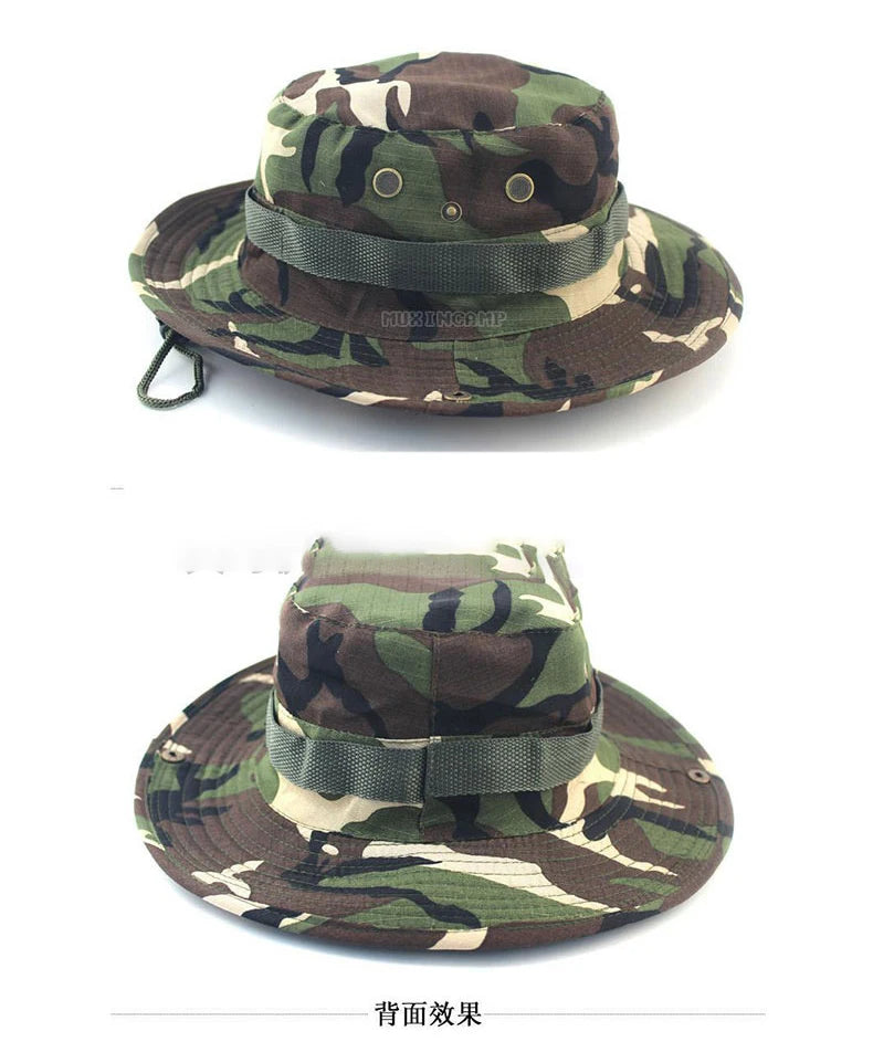 Camouflage Tactical Boonie Hat | UPF UV Protection Wide Brim | Hunting, Hiking & Safari