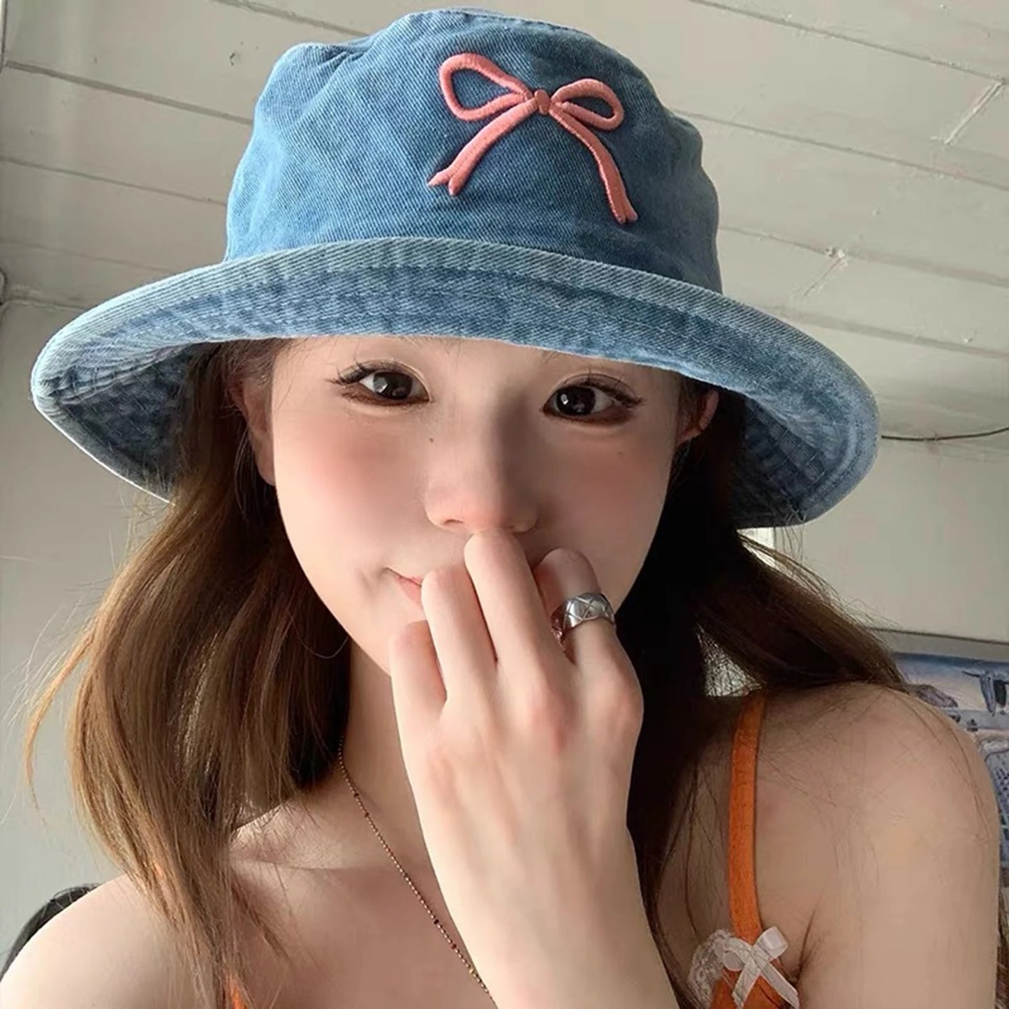 Summer Denim Fisherman Hat for Women | Trendy Breathable Bucket Hat | Beach & Vacation