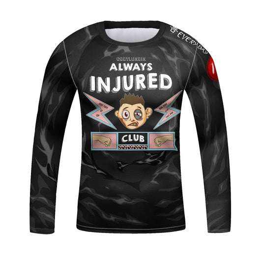 Children’s Brazilian Jiu-Jitsu Wrestling Fighting Long Sleeve Tee Shirt, 3D Transfer Printed Round Neck Compression Rash Guards