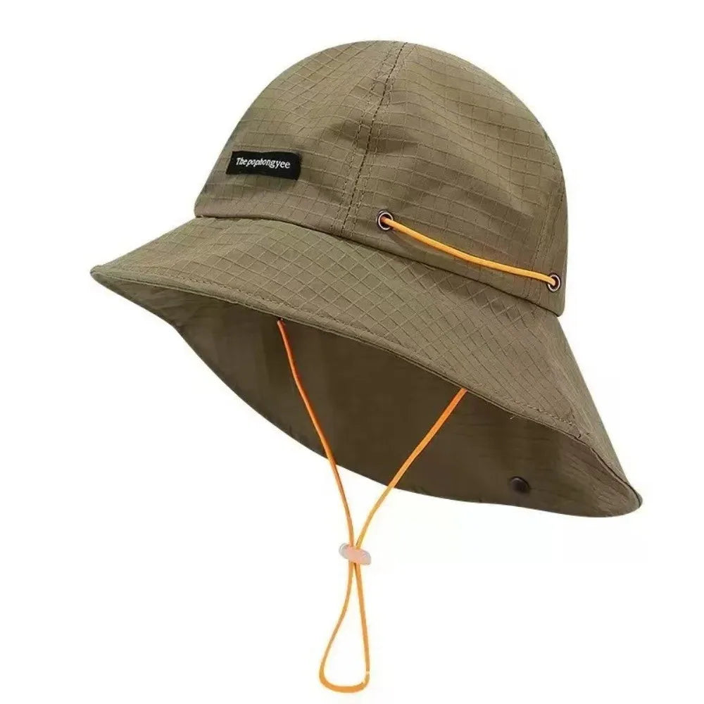 Neck-Protecting Drawstring Bucket Hat | Wide Brim UV Sun Hat | Unisex